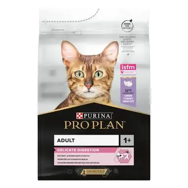 PRO PLAN® SENSITIVE DIGESTION Yetişkin Kuru Kedi Maması, Zengin Hindi Eti İçeriği