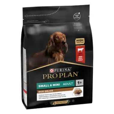 PRO PLAN® Duo Delice® Small-Mini Küçük ve Mini Irk Yetişkin Köpekler için, Zengin Sığır Eti İçeriği